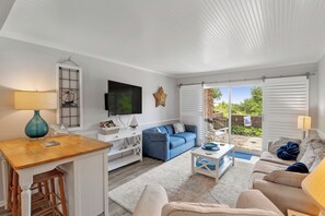 TV - Villas J2: 2-bedroom Condo, Community Pool & Tennis, 400 ft Soundside Pier (Nags Head)