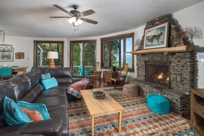 电视、壁炉、书