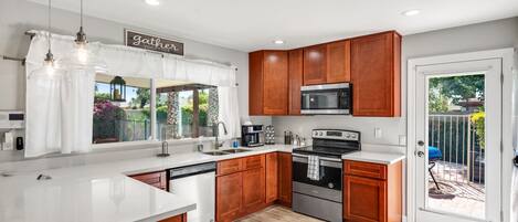 Microwave, oven, stovetop, dishwasher