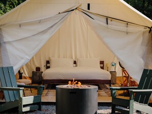 Glamping King | Frette Italian sheets, premium bedding, down comforters