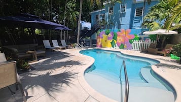 Outdoor pool, a heated pool