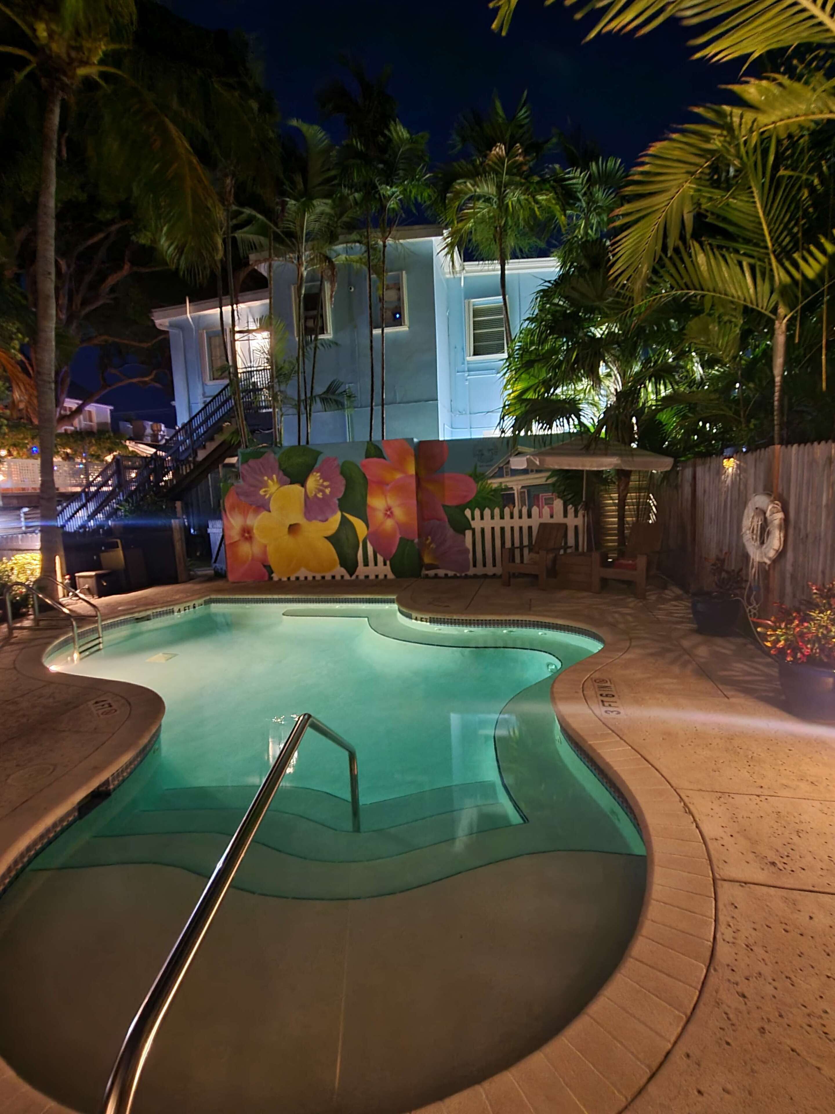 Piscine extérieure, piscine chauffée