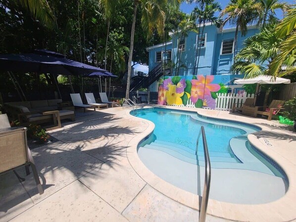 Outdoor pool, a heated pool
