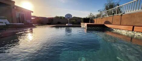 Outdoor pool, a heated pool