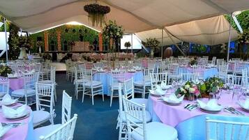 Outdoor banquet area