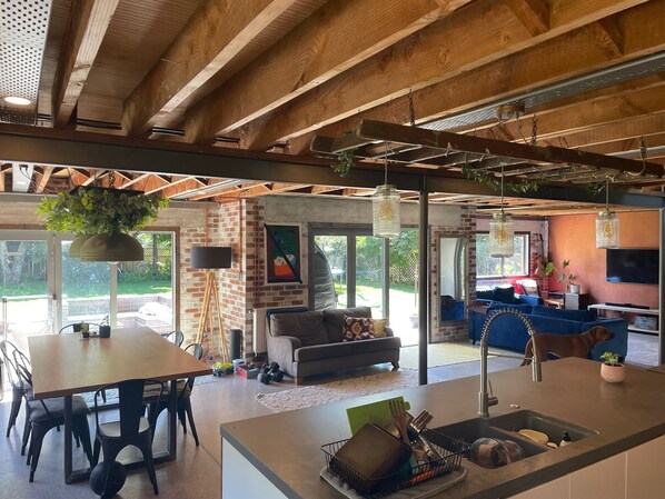 Smart TV, foosball, books, printers