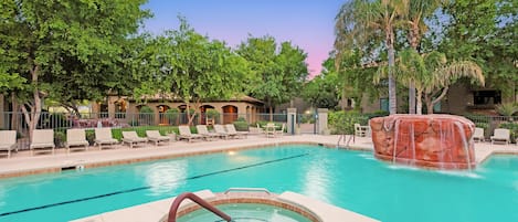 Outdoor pool, a heated pool