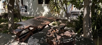 ONE block from the beach at main st.