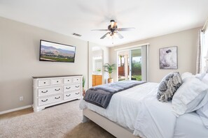 4 chambres, matelas mémoire de forme, fer et planche à repasser