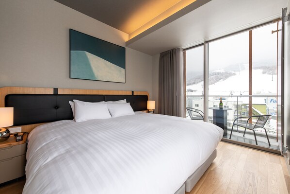 Desk, blackout curtains, soundproofing, iron/ironing board