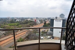 A cityscape with a prominent building labeled "West End Towers." - Stay.Plus Stylish Living Nova (Nairobi)