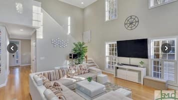 Smart TV, fireplace, ping pong, printers