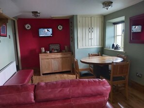 Smart TV, DVD player, books, video library