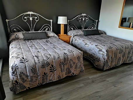 Basic Quadruple Room, 2 Double Beds | Laptop workspace, free WiFi, bed sheets