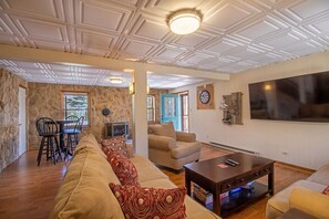 Fireplace, DVD player