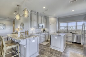 House, 5 Bedrooms | Private kitchen | Fridge, dishwasher, coffee/tea maker - Blessed At The Beach - Gulf Side - Private Pool - Fabulous Gulf Views! Bring The Whole Family! 5 Bedroom Home by RedAwning (Dauphin Island)