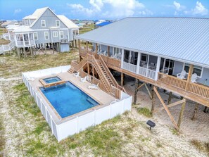 House, 5 Bedrooms | Exterior - Blessed At The Beach - Gulf Side - Private Pool - Fabulous Gulf Views! Bring The Whole Family! 5 Bedroom Home by RedAwning (Dauphin Island)