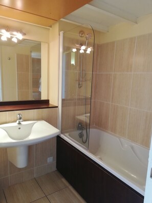 Bathtub, hair dryer