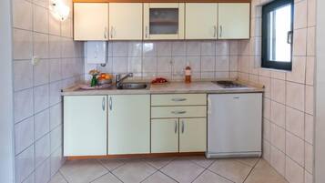 Fridge, cookware/dishes/utensils