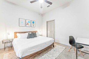 2 bedrooms, desk, iron/ironing board, WiFi