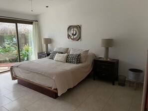 4 bedrooms, desk, iron/ironing board, travel cot