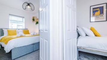 2 bedrooms, iron/ironing board, travel crib, WiFi