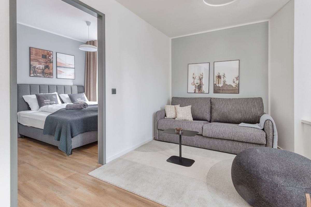 Suite XL with sofa bed | Living area | 50-inch Smart TV with satellite channels, TV
