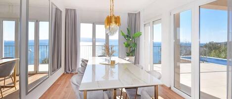 Villa | Private kitchen | Fridge, microwave, oven, stovetop