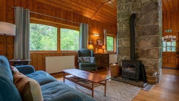 Televisie en een open haard