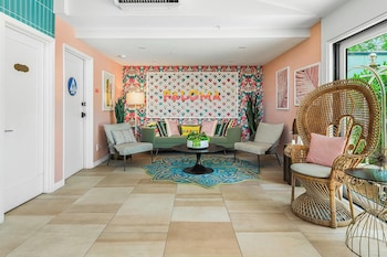 Sitting area in hotel lobby at The Paloma Resort