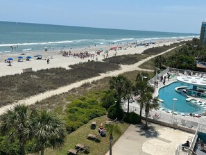 Outdoor pool - Seabreeze 3 BR Oceanfron Condo with Pool (Myrtle Beach)