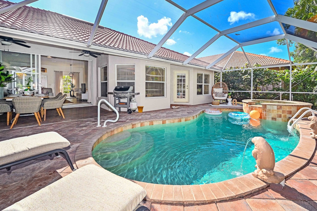 Photo 7 of Rare Find! Tropical Garden Lux Villa -heated pool and spa-12 min from the beach!