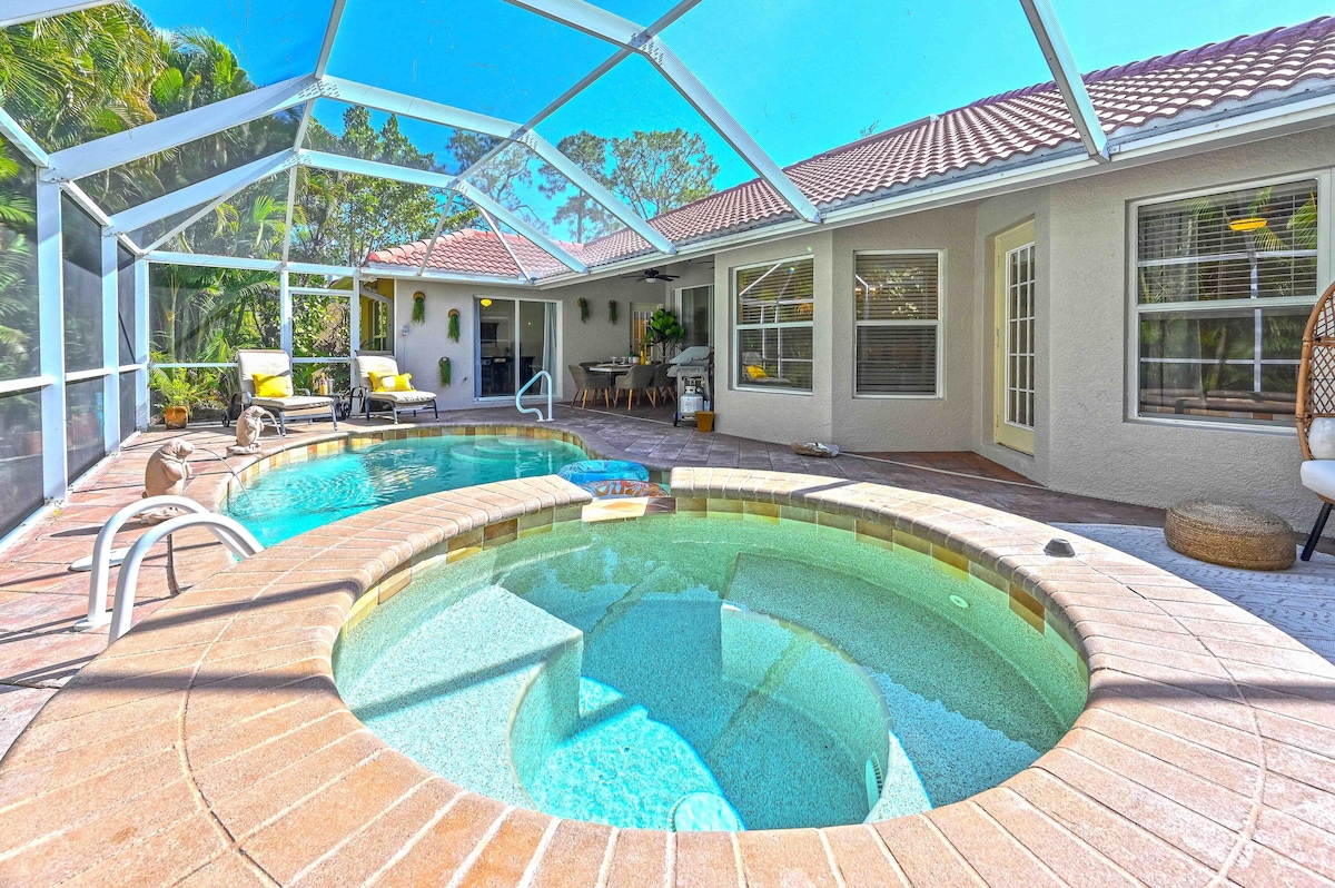 Photo 6 of Rare Find! Tropical Garden Lux Villa -heated pool and spa-12 min from the beach!