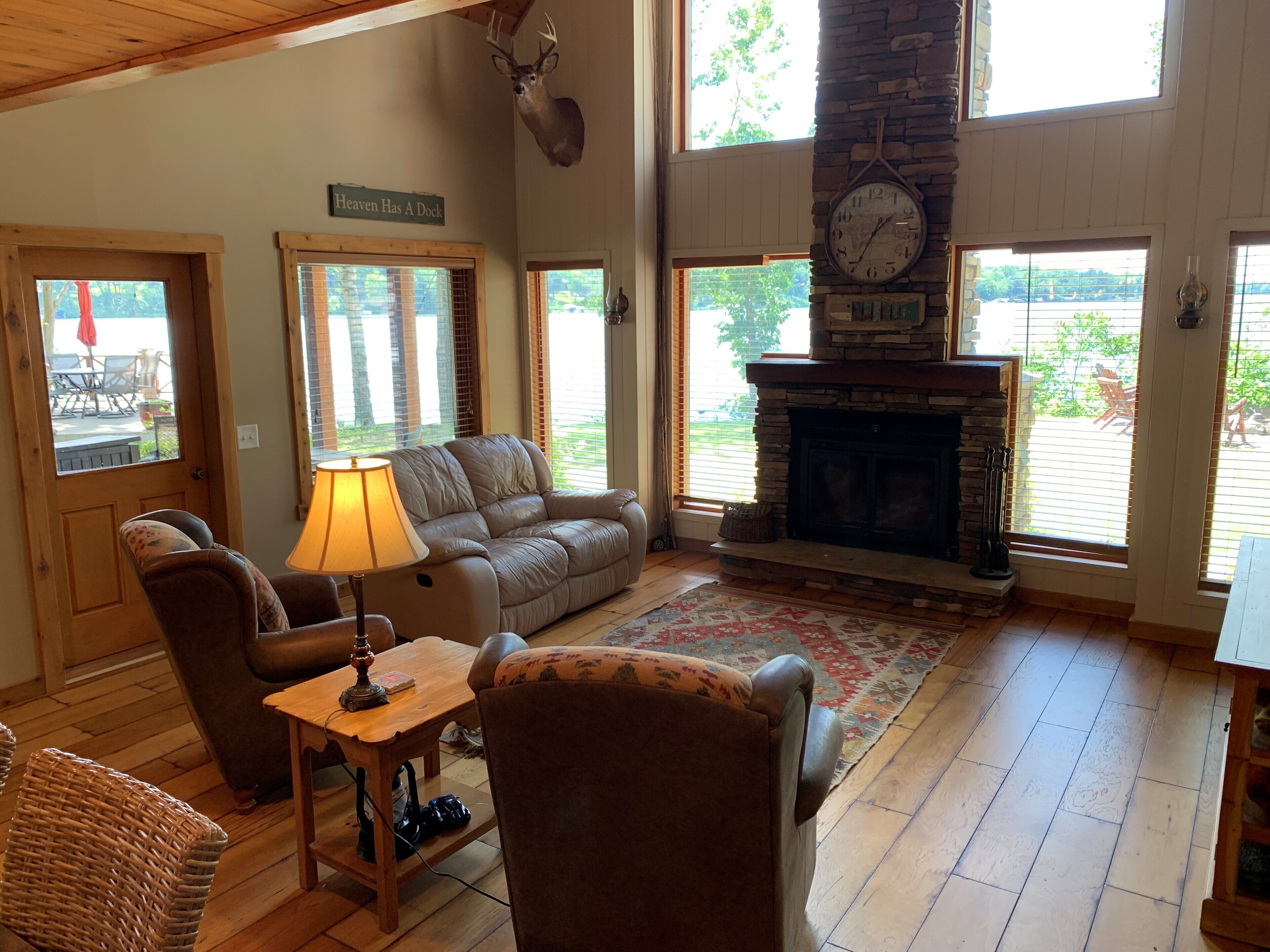 Premier cabin on beautiful Balsam Lake, WI, large loft and amazing sunset views!