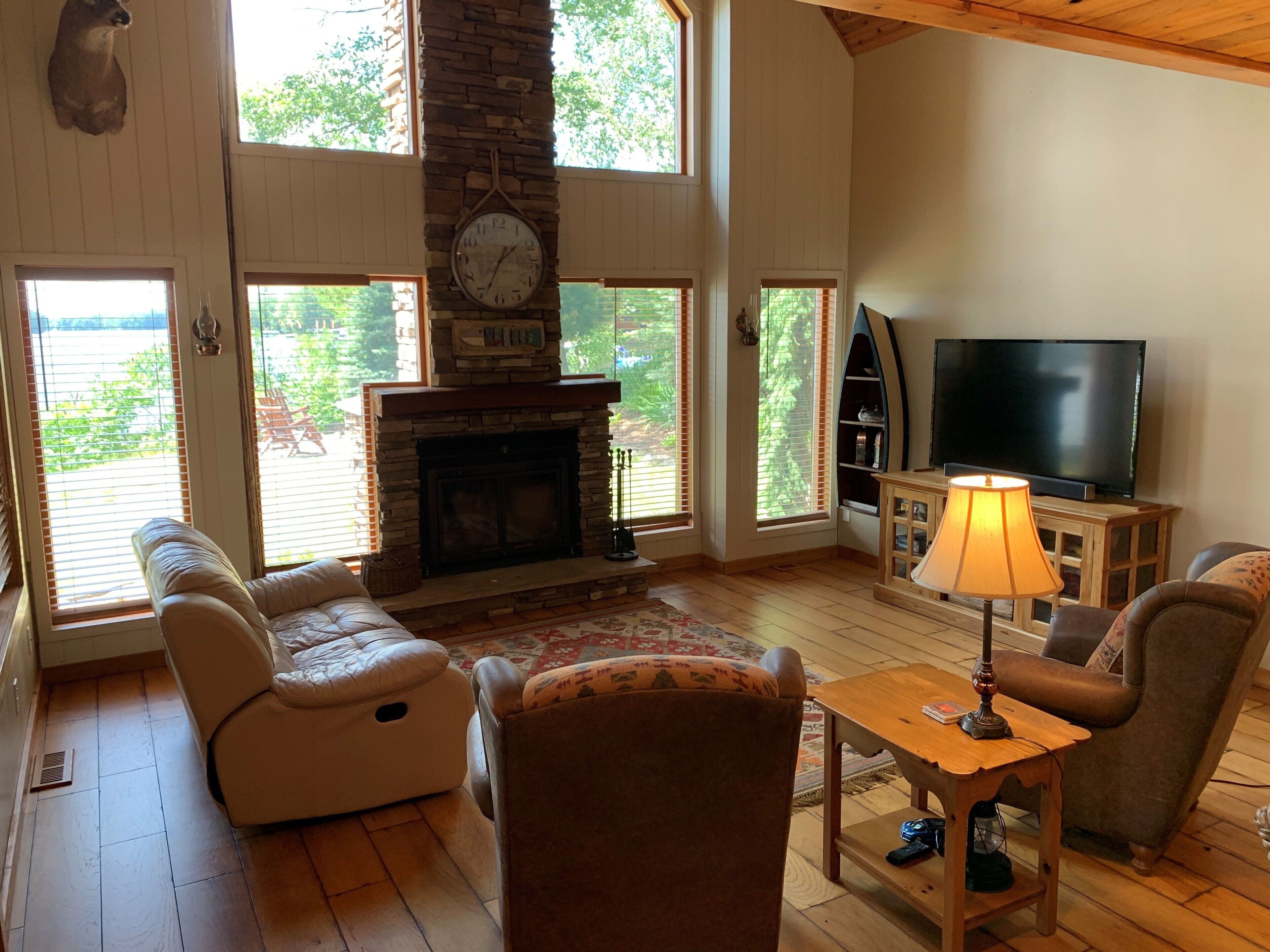 Premier cabin on beautiful Balsam Lake, WI, large loft and amazing sunset views!