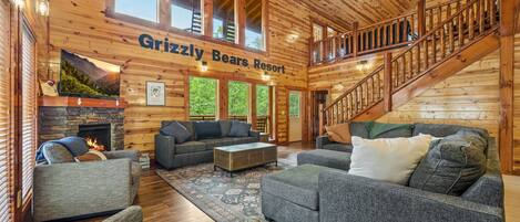 TV connectée, cheminée, jeux vidéo, lecteur de DVD