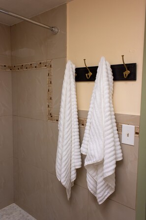 وحدات دش مع أحواض استحمام، مجففات شعر، مناشف، صابون