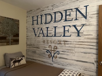 Custom mural or "selfie wall" is fun way to document your trip to Hidden Valley!