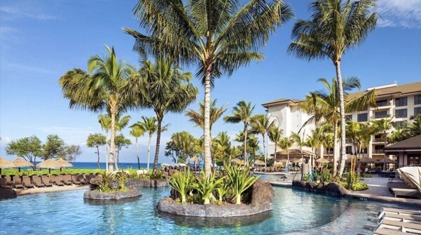 Outdoor pool, a heated pool