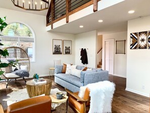 Smart TV, fireplace, video games