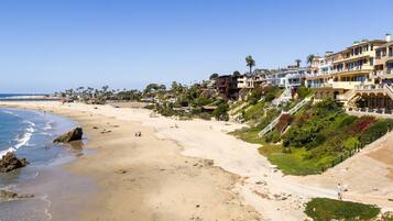 On the beach, beach towels, surfing, motor boating