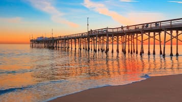 On the beach, beach towels, motor boating, fishing
