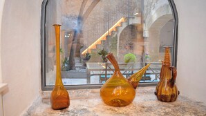Three glass vases on a window sill. - 252 Casa Alcariot VT/107415 by Mallorca Charme (Arta)