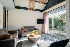 Télévision, cheminée, livres