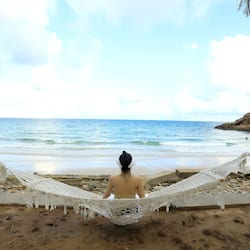 Private beach, white sand