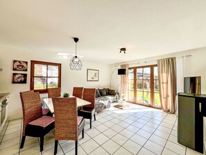 TV, fireplace, table football