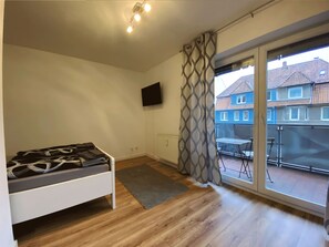 华丽开间, 1 张双人床, 阳台 | 防过敏的被褥、免费 WiFi