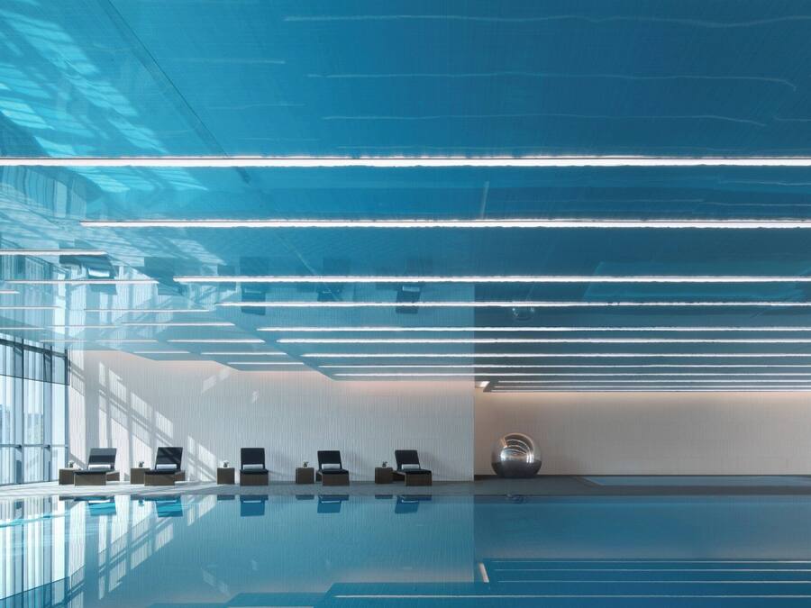 Indoor pool, open 9:00 AM to 9:00 PM, sun loungers, lifeguards on site