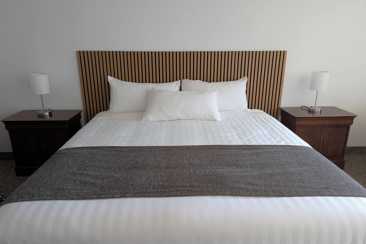 Hypo-allergenic bedding, down duvets, blackout curtains, free WiFi