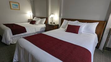 1 bedroom, hypo-allergenic bedding, down duvets, blackout curtains